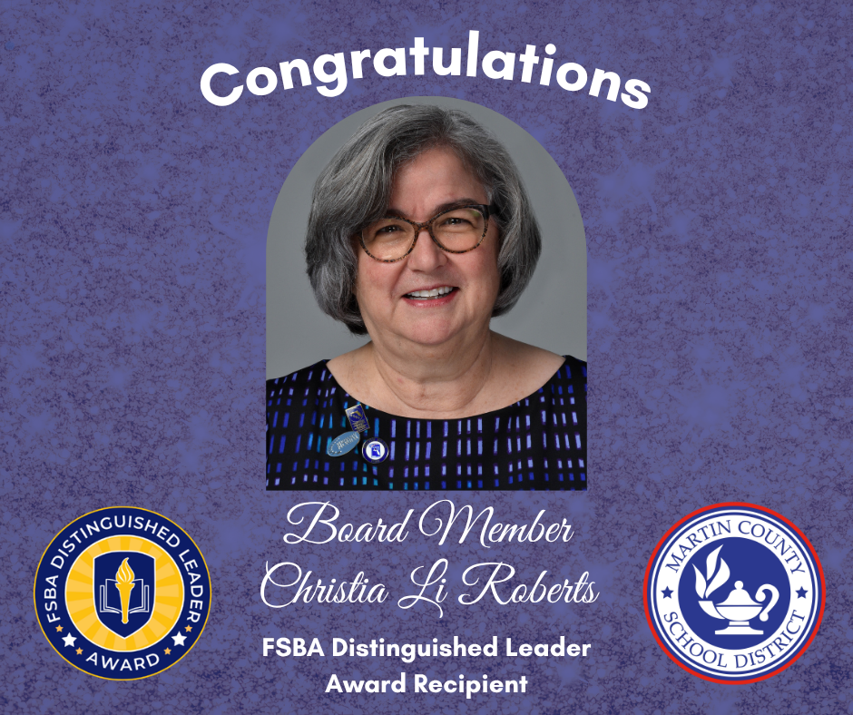 School Board Member Earns FSBA Distinguished Leader Award