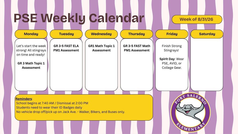 PSE Weekly Update: Week of August 31, 2026