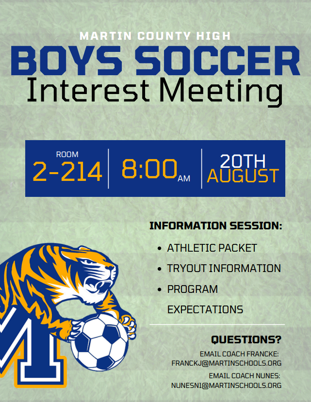 MCHS Boys Soccer Interest Meeting