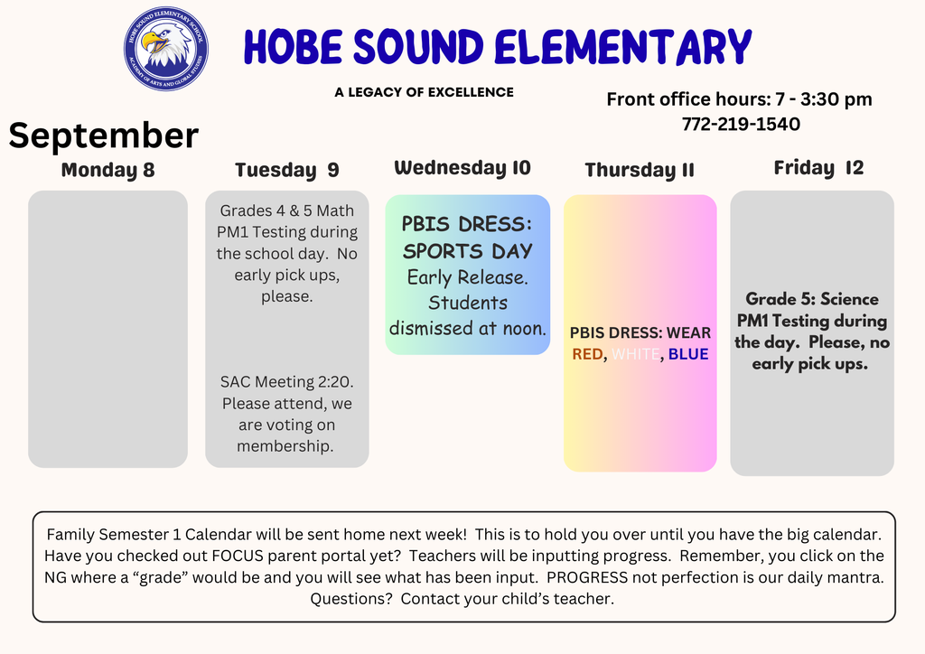 This week's school events