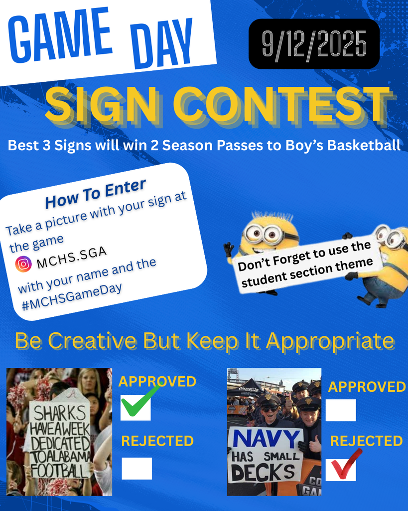 MCHS Game Day Sign Contest