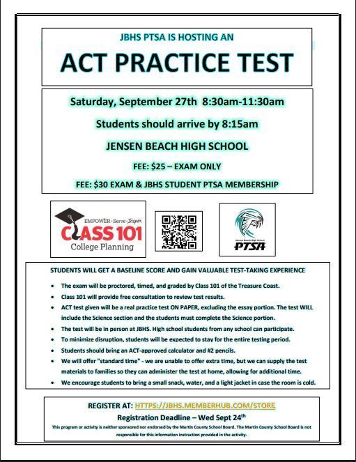 JBHS PTSA ACT Practice Test