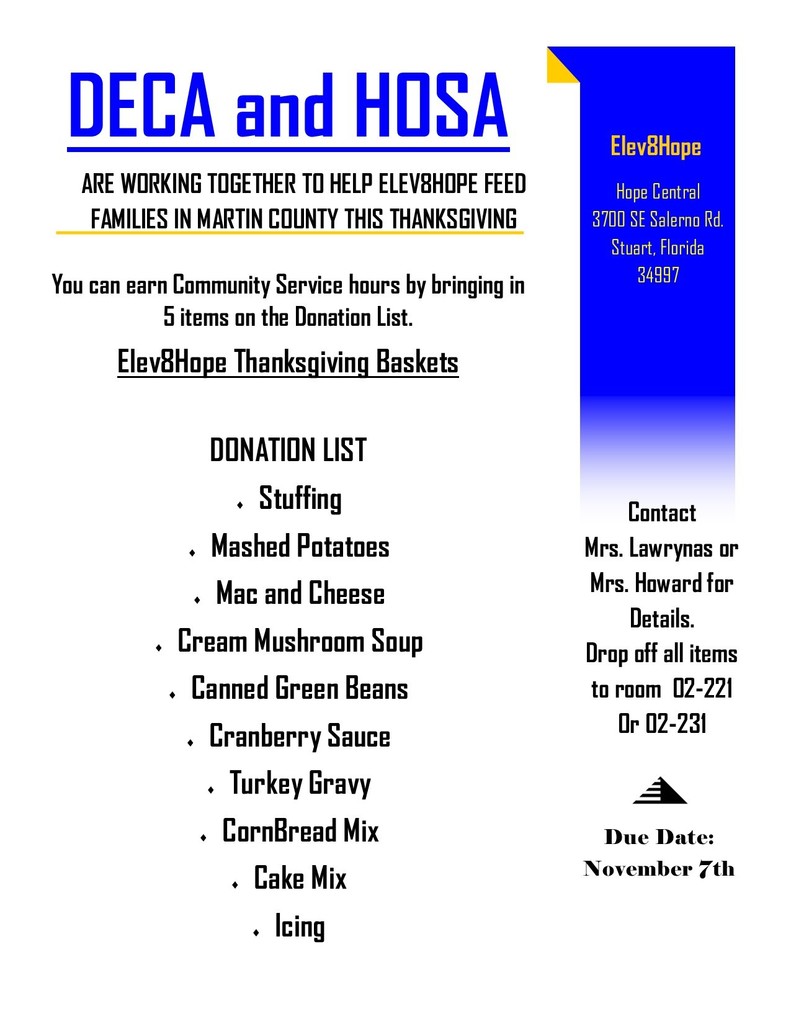 Elev8Hope Thanksgiving Basket Drive