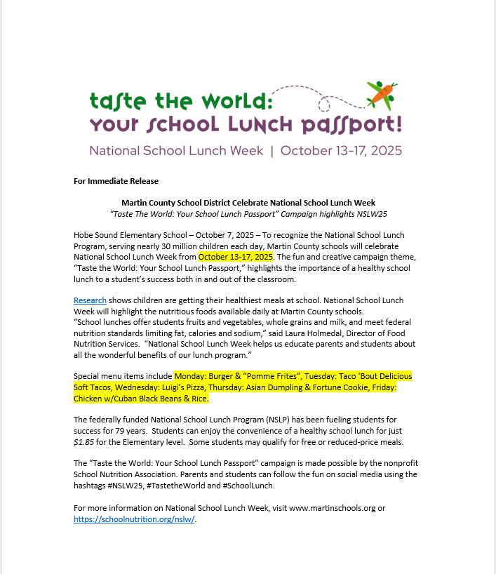 Taste the World flyer