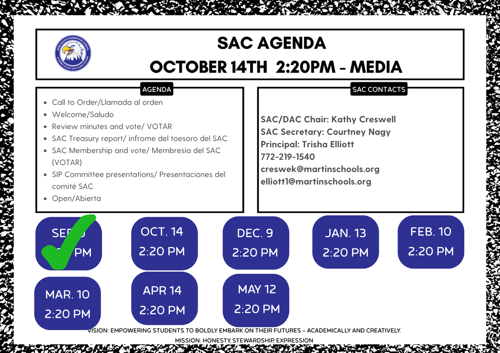 SAC AGENDA for October meeting