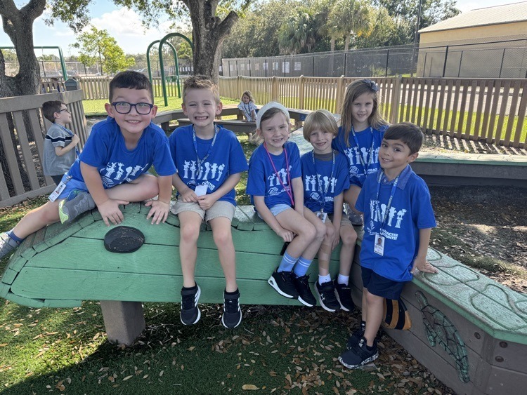 Students and staff wear blue for trustworthiness during Character Counts Week