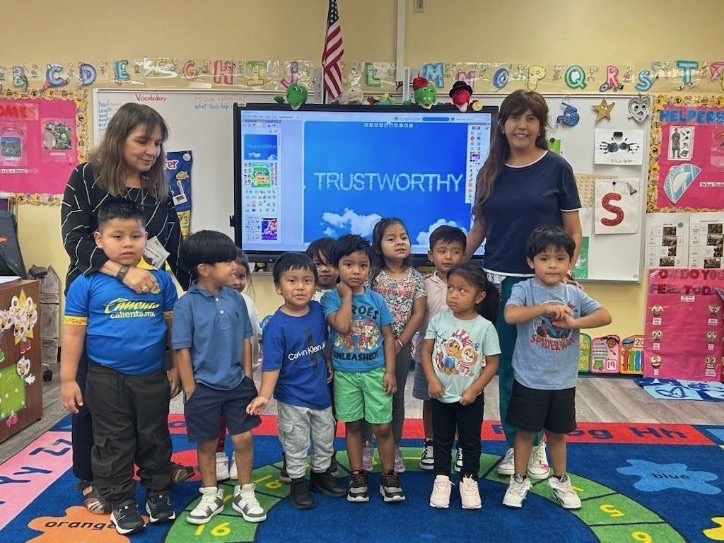 Students and staff wear blue for trustworthiness during Character Counts Week