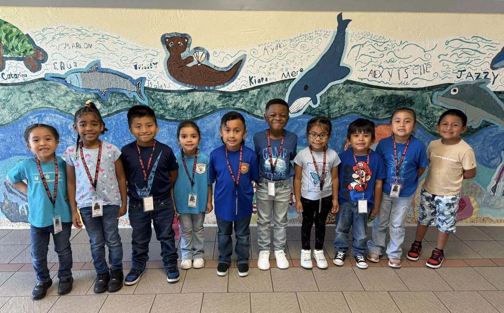 Students and staff wear blue for trustworthiness during Character Counts Week