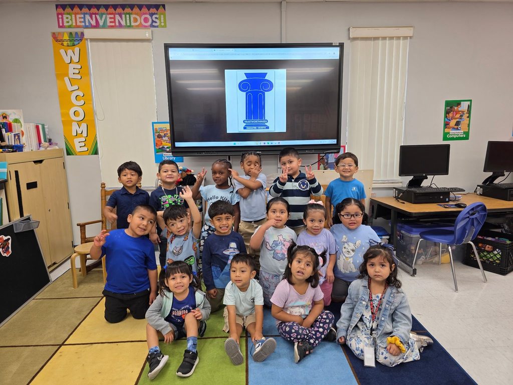 Students and staff wear blue for trustworthiness during Character Counts Week