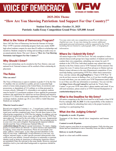 VFW Voice of Democracy Page 1