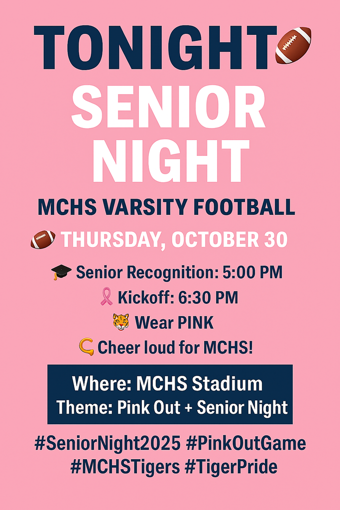 MCHS Varsity Football Senior Night 2025