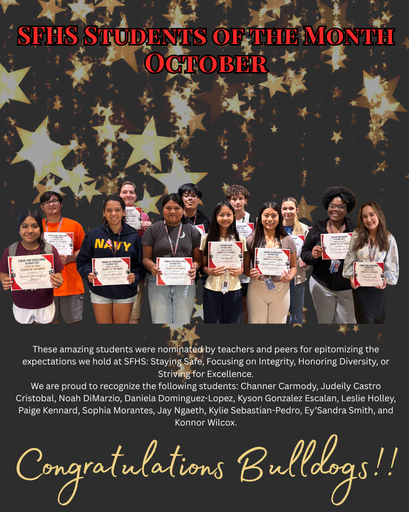 SFHS Student of the Month October