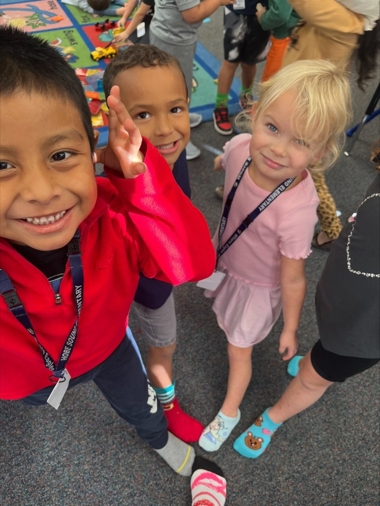 Kids showing off socks