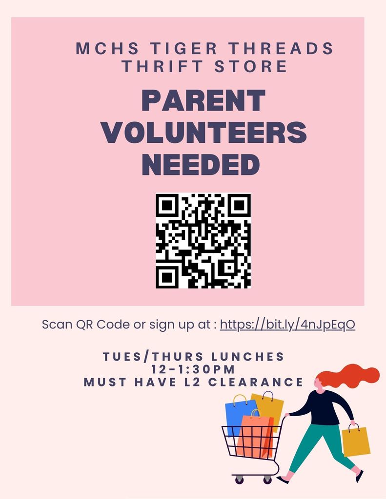 MCHS Tiger Threads Thrift Store Needs Parent Volunteers