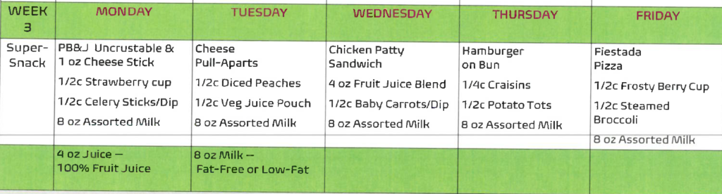 November 17th Supper Club at dismissal Menu