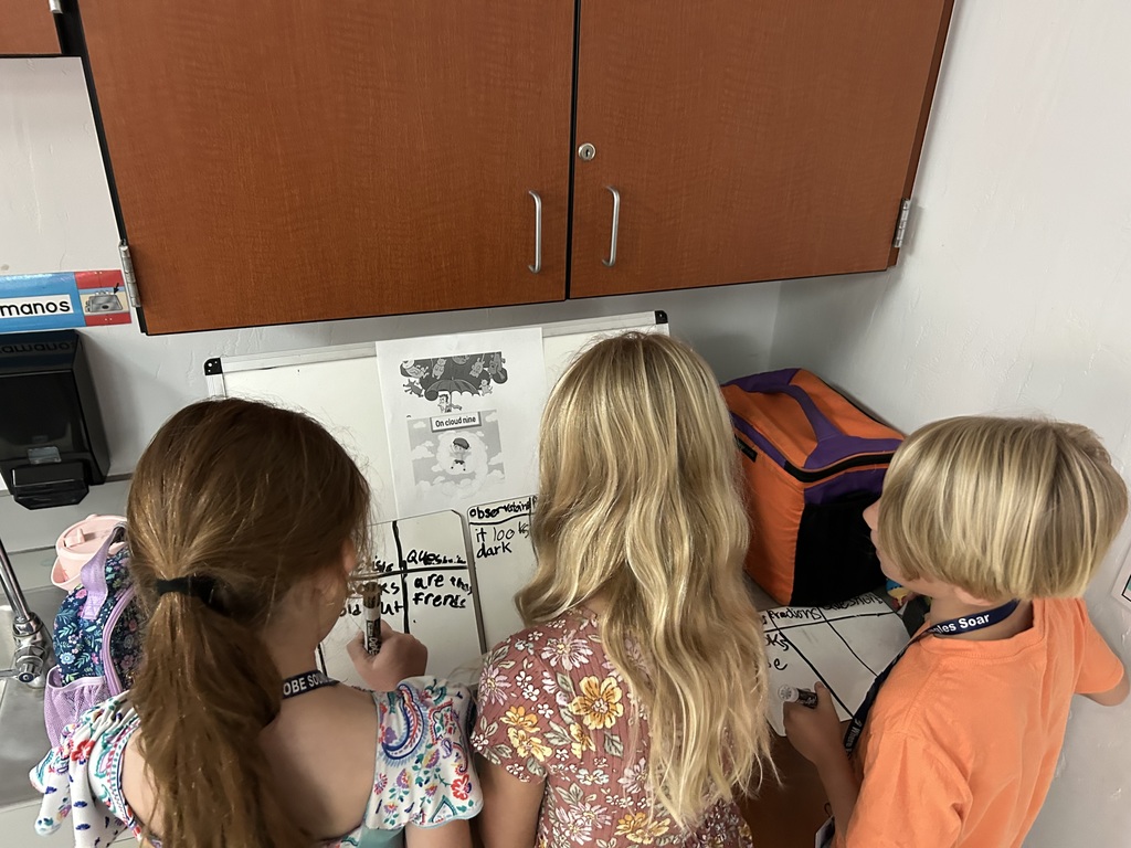 HSE grade 3 students engaged in a gallery walk