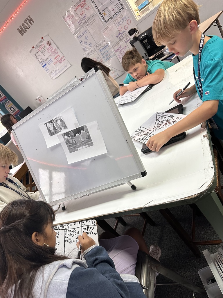 HSE grade 3 students engaged in a gallery walk