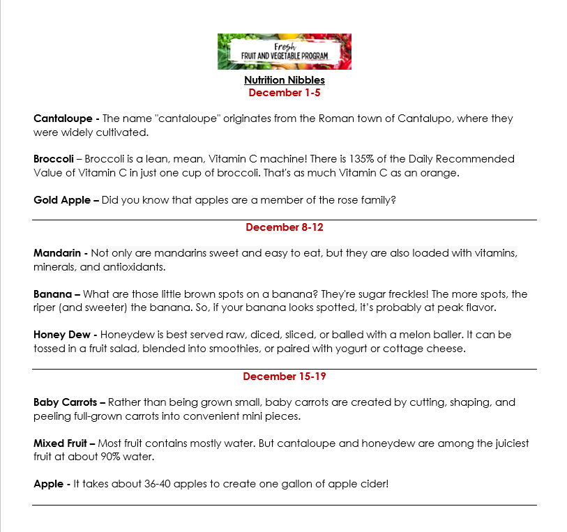 FFVP December nutrition nibbles