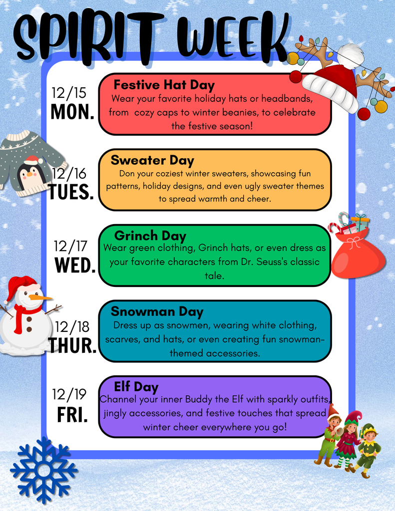 Spirit Week Dress Up Days