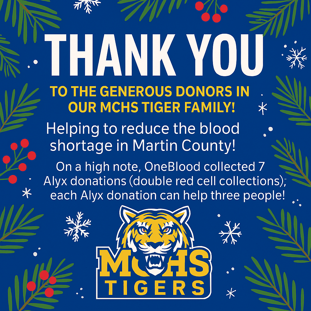 Thank you, Tiger Family, for Giving Blood!