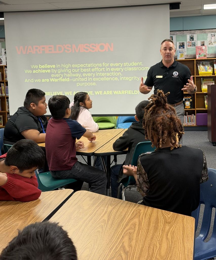 Superintendent Maine visits WES Warriors in leadership