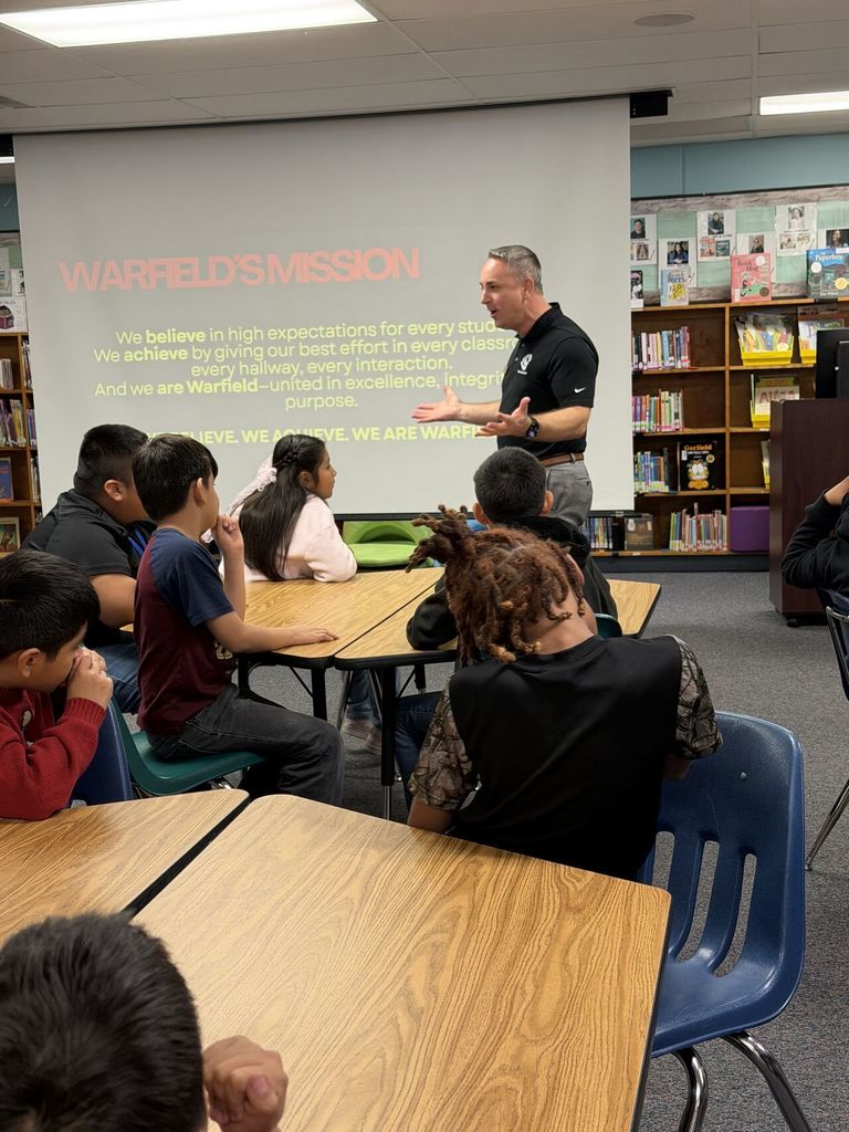 Superintendent Maine visits WES Warriors in leadership