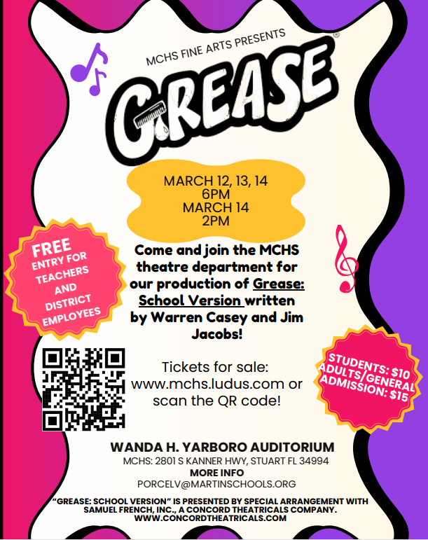 MCHS Fine Arts Presents Grease: School Version