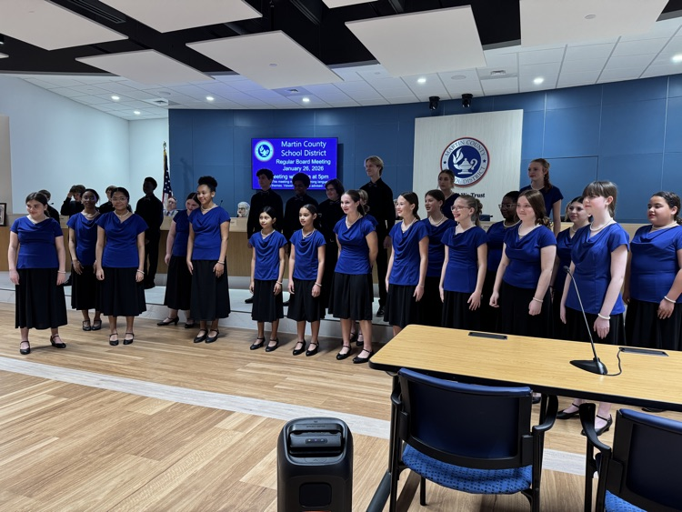 MMS choir performs at school board meeting