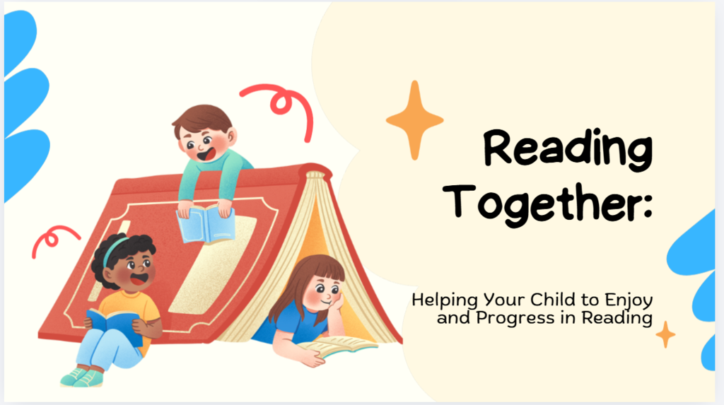 Reading together cartoon image