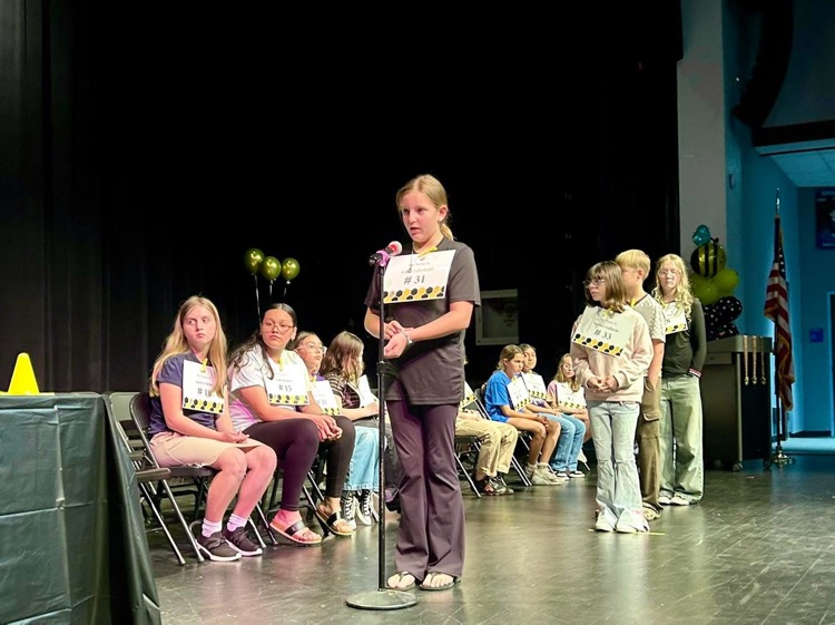 elementary school students compete in annual spelling bee