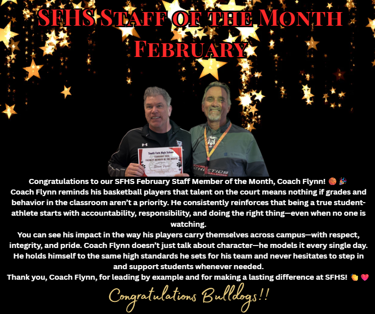 Teacher of the MOnth