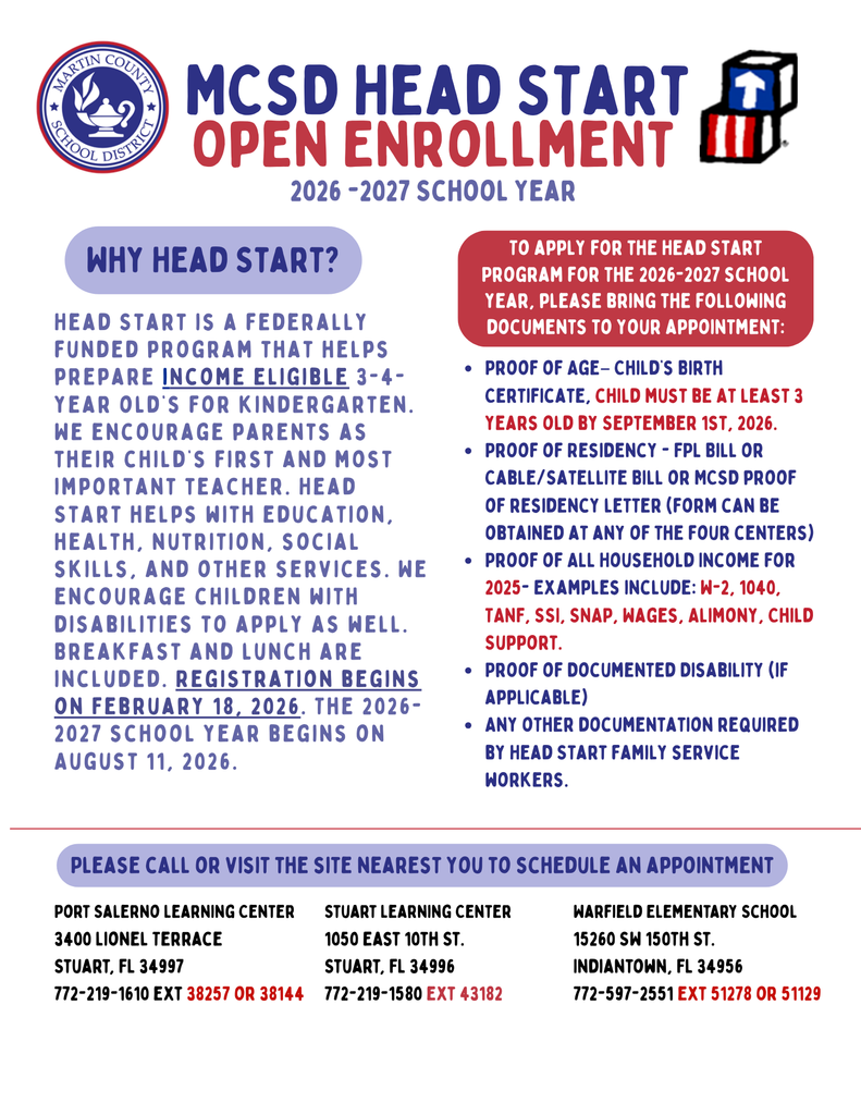Head Start registration is open