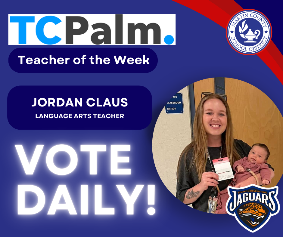 Vote for Jordan Claus, TCPalm Teacher of the Week nominee