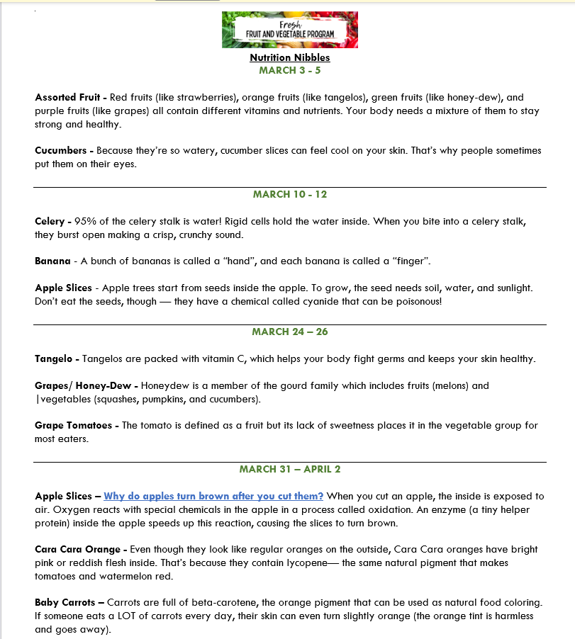 FFVP March Nutrition Nibbles 2026