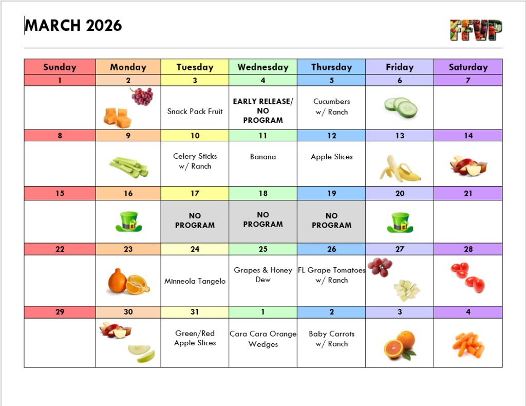 FFVP March calendar 2026