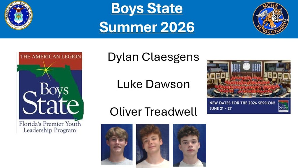 AFJROTC Tigers Accepted to Boys State Summer 2026