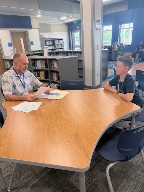 Student participating in mock interviews. 