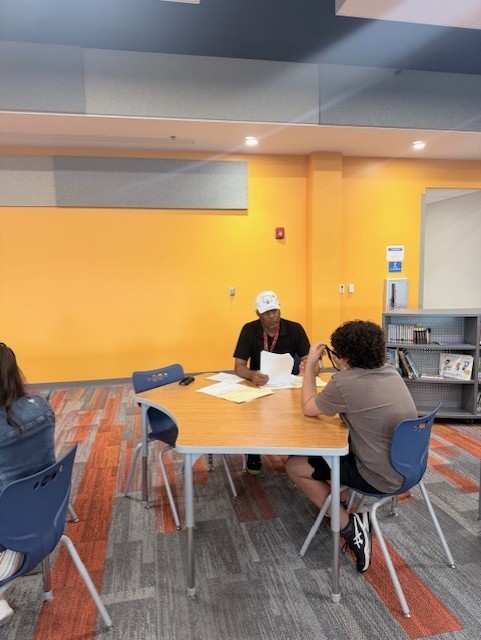 Student participating in mock interviews. 