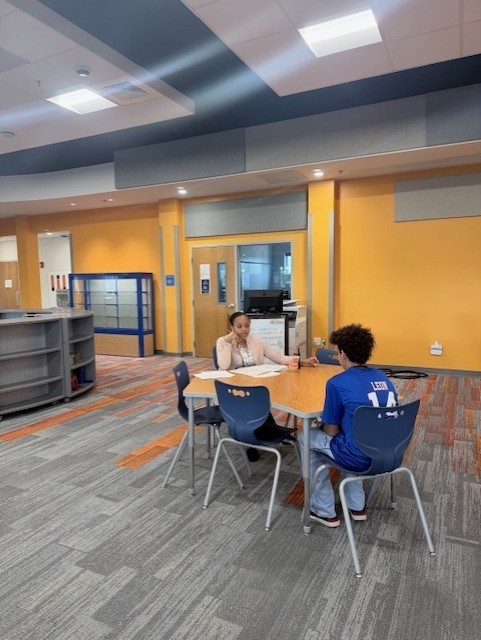 Student participating in mock interviews. 