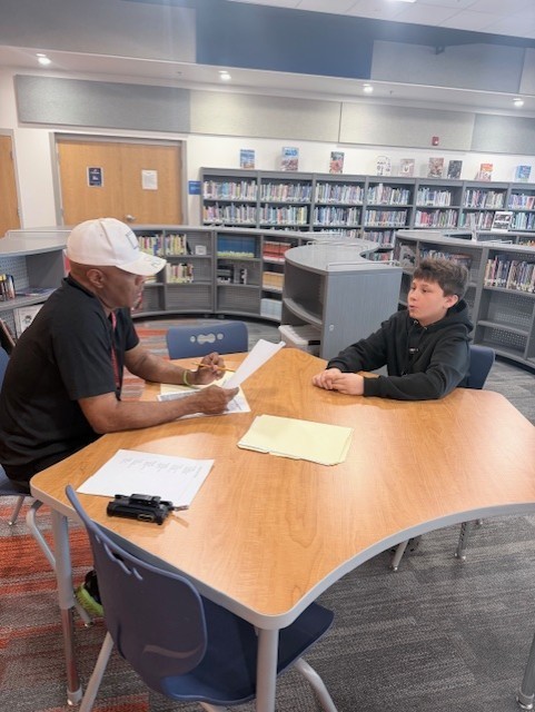 Student participating in mock interviews. 