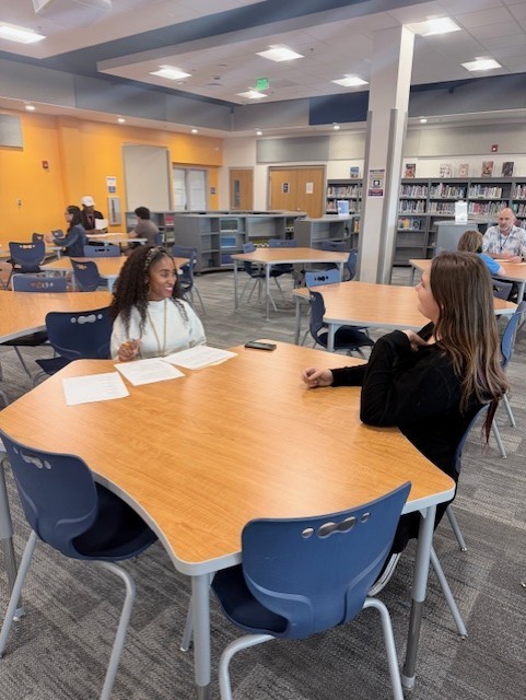 Student participating in mock interviews. 