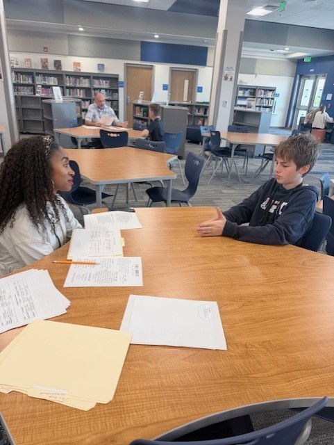 Student participating in mock interviews. 