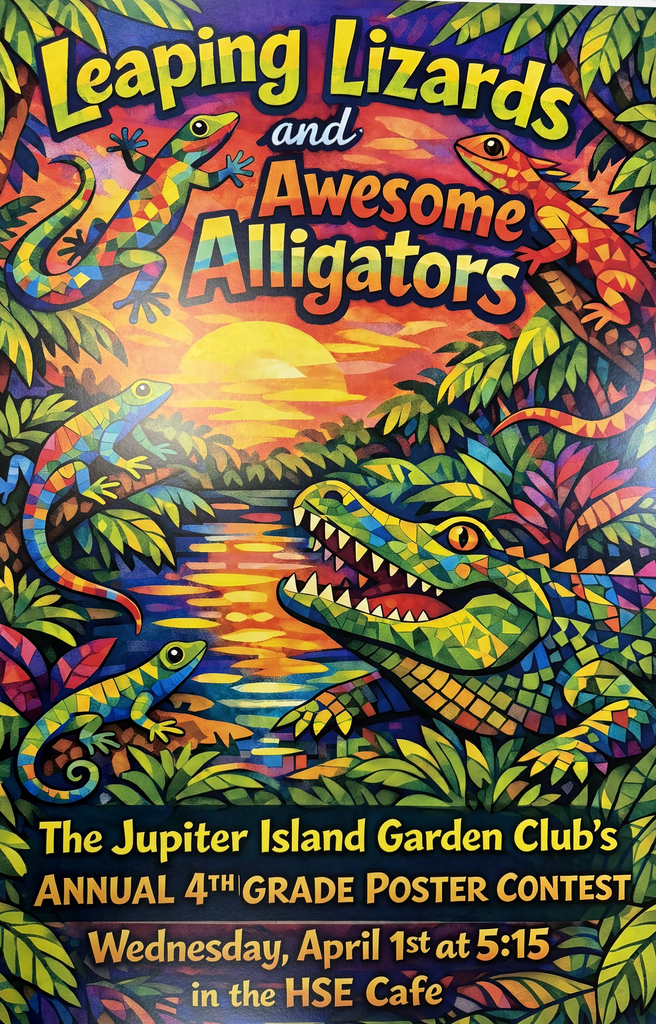 Leaping Lizards Artwork poster for Grade 4 HSE Art Awards Event