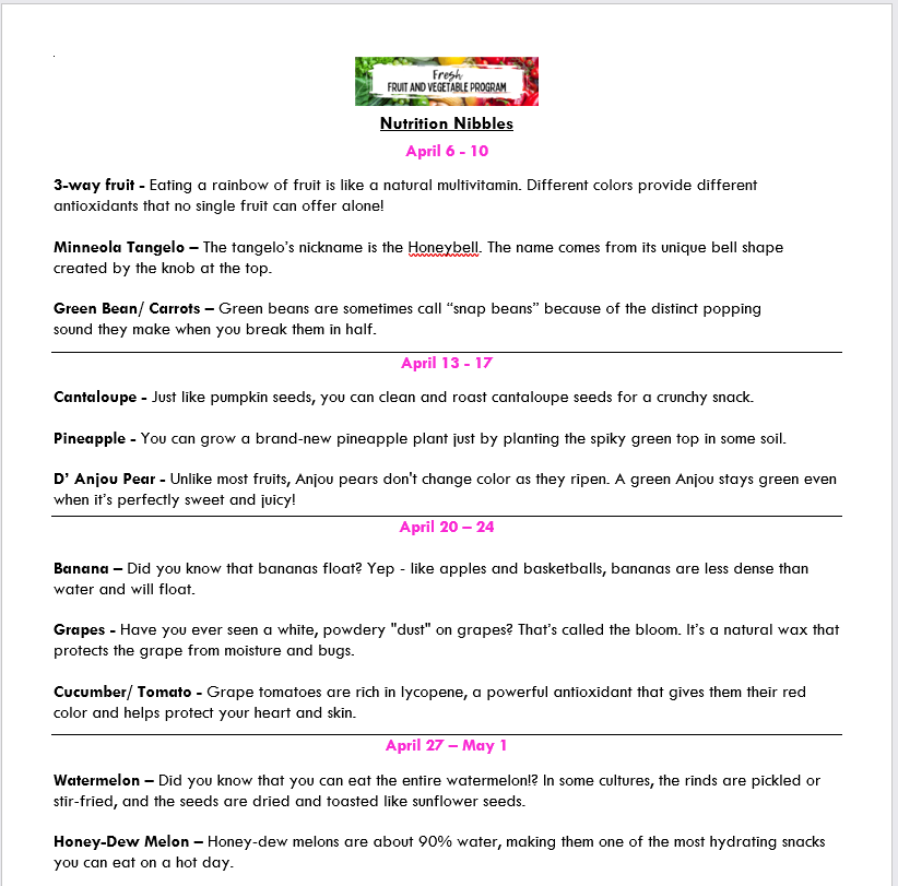 FFVP April Nutrious Nibbles 2026