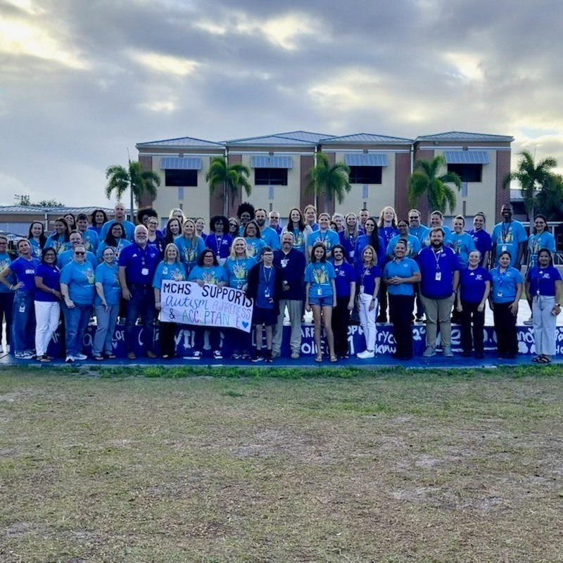 MCSD Light it up blue for autism awareness
