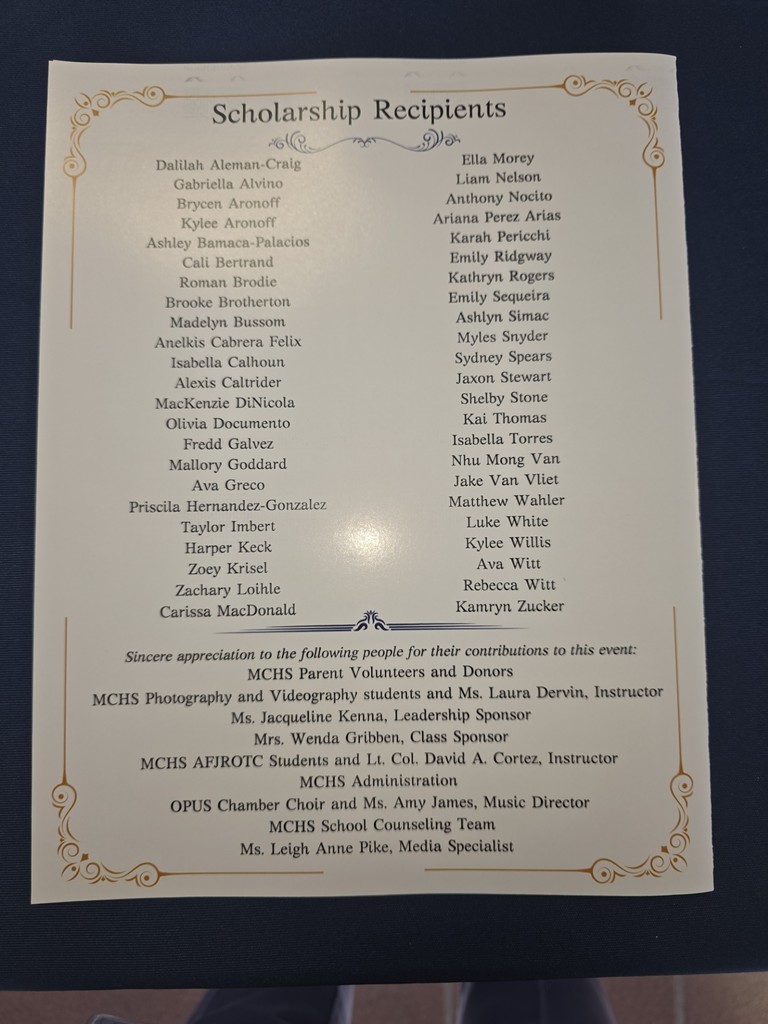 Class of 2026 MCHS Scholarship Night