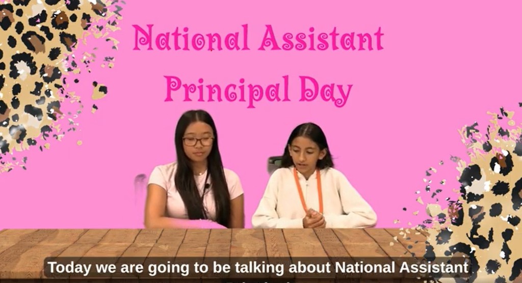 Students reporting the news. 