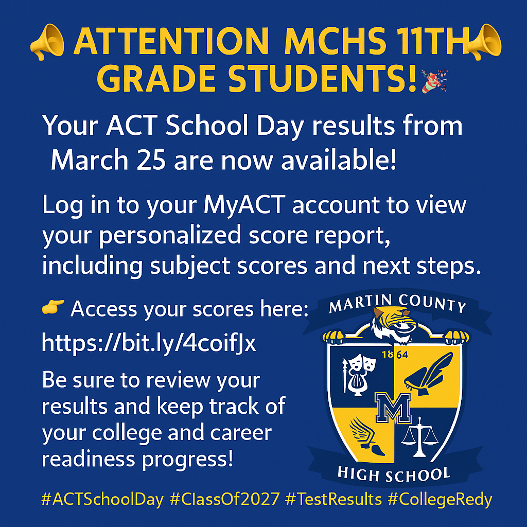 March 25 ACT Test Scores are NOW Available