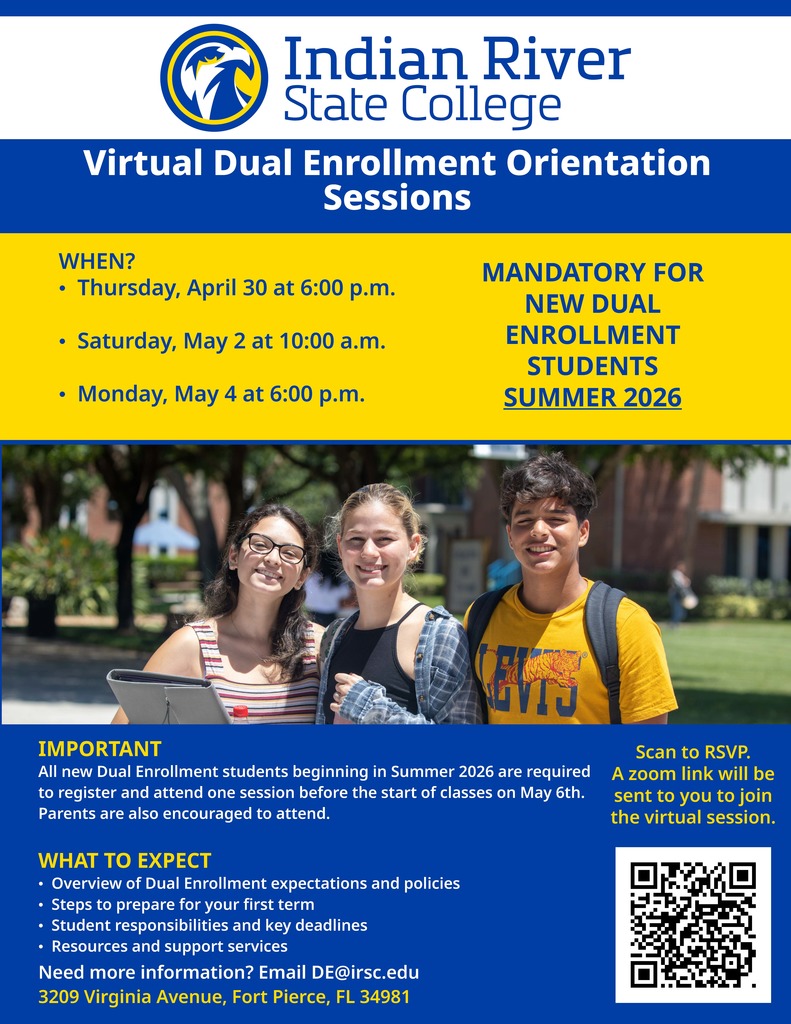 IRSC Virtual Dual Enrollment Orientation Sessions
