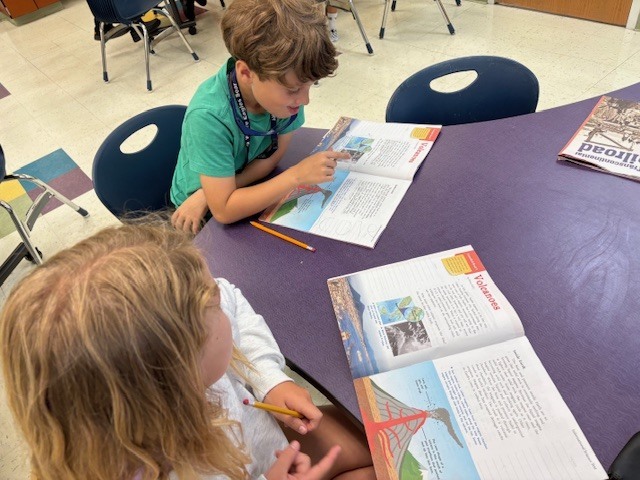 Partner reading in fourth grade
